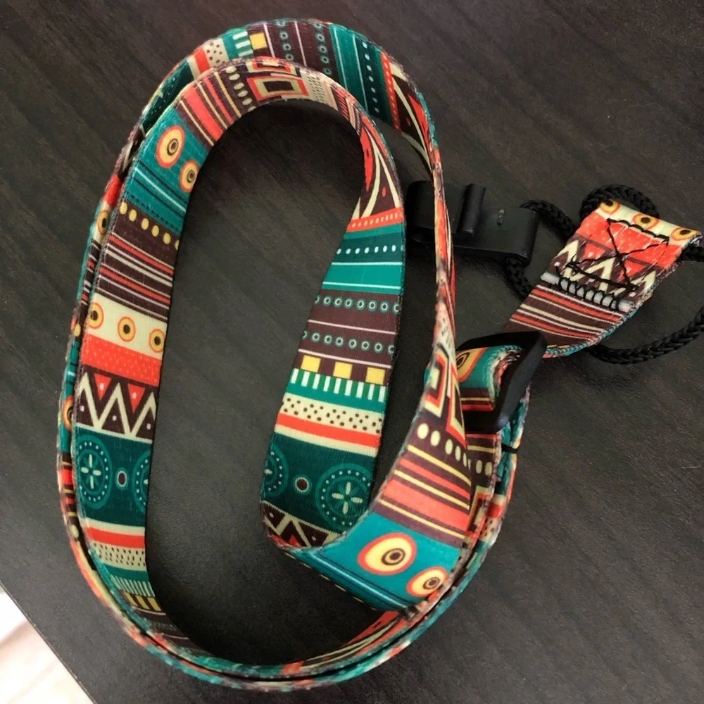 Lanyard (Green-Orange) Chevron Multicolored beautiful with Hook For ID or Keys